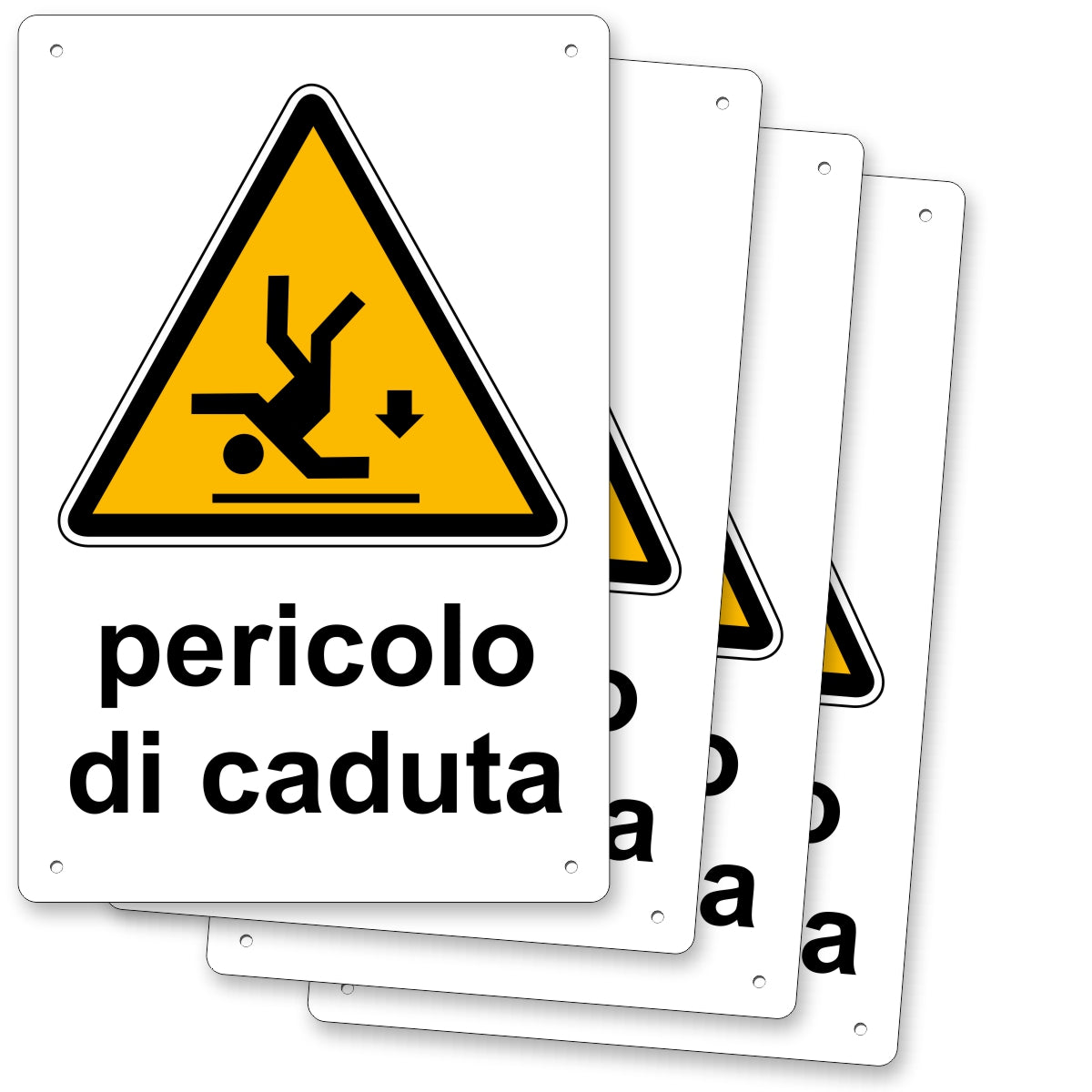 Pubblimania PERICOLO DI CADUTA Cartello in alluminio composito metallo 3 mm di spessore