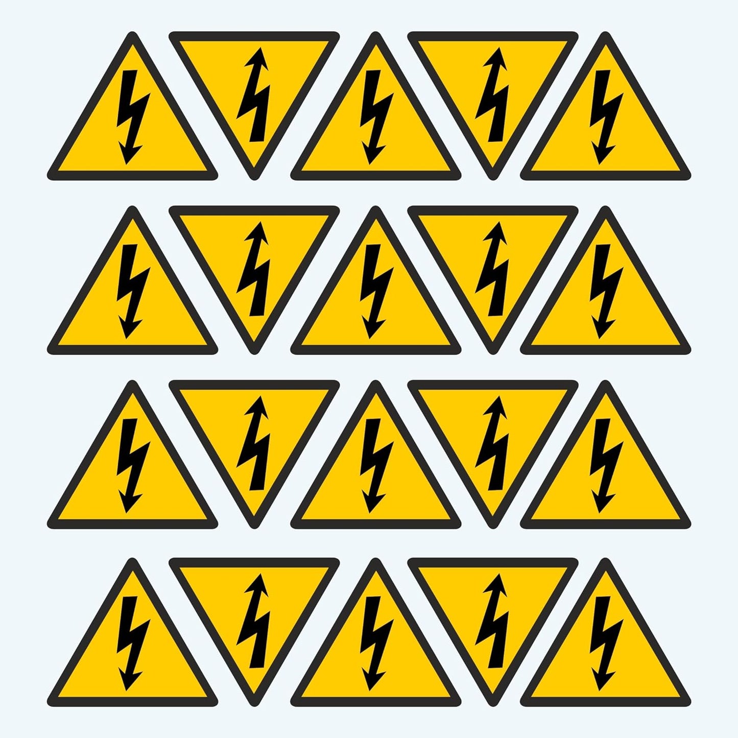 Pubblimania PERICOLO ELETTRICO RISCK ELECTRIC SHOCK Adesivi a triangolo. Stampa per durata esterno - interno (Cm 2,6x3)