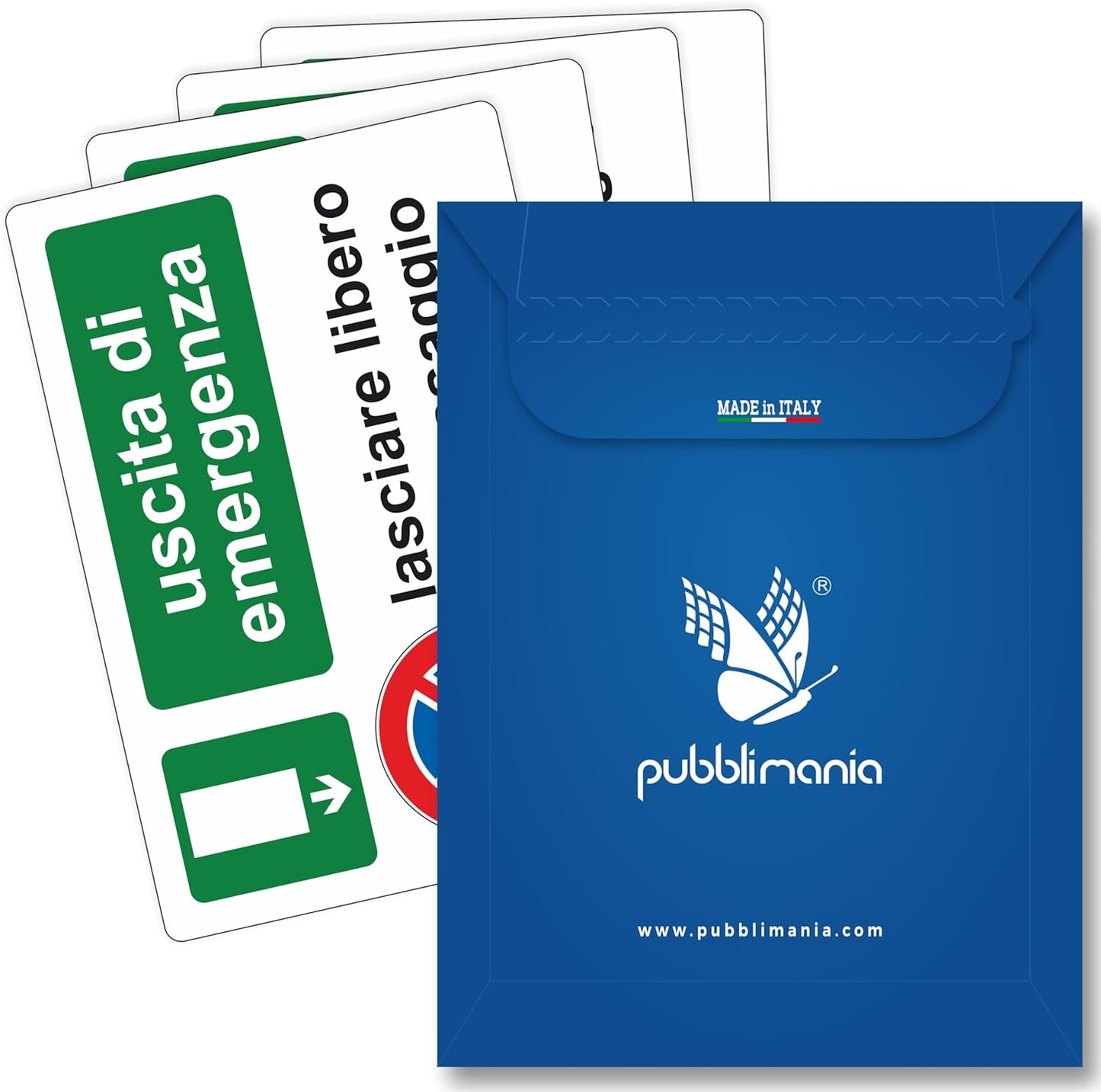 Pubblimania Aufkleber-Set (4 Stück): Parken verboten, Notausgang, Durchfahrt freihalten, 30 x 20 cm