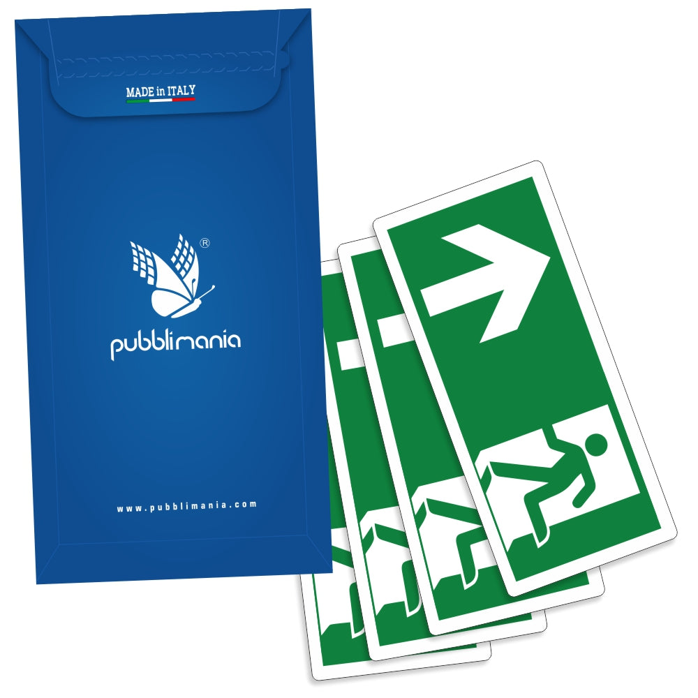 Pubblimania Set mit 4 Notausgangsaufklebern mit Vorwärtspfeil, 29 x 13 cm