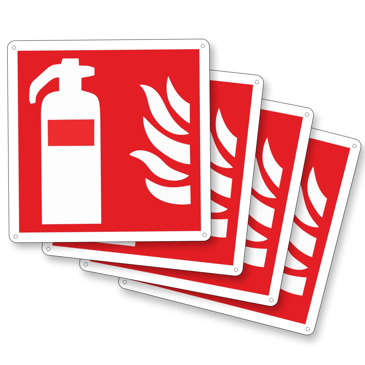 Pubblimania Cartello Estintore in alluminio composito metallo 3 mm di spessore (Cm 14,5x14,5)
