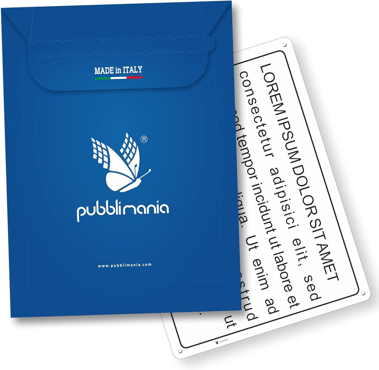 Pubblimania Cartello Personalizzato con tue scritte, in Alluminio per esterno resistente spessore 3 mm
