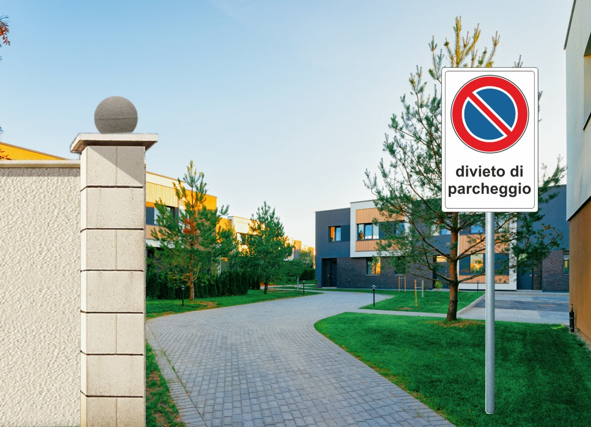 Pubblimania Parkverbotsschild mit Reflektor zur nächtlichen Montage an Masten