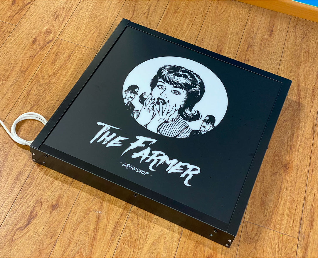 Pubblimania-Leuchtschild, einseitig beleuchtet. Aus Aluminium mit LED-Beleuchtung.