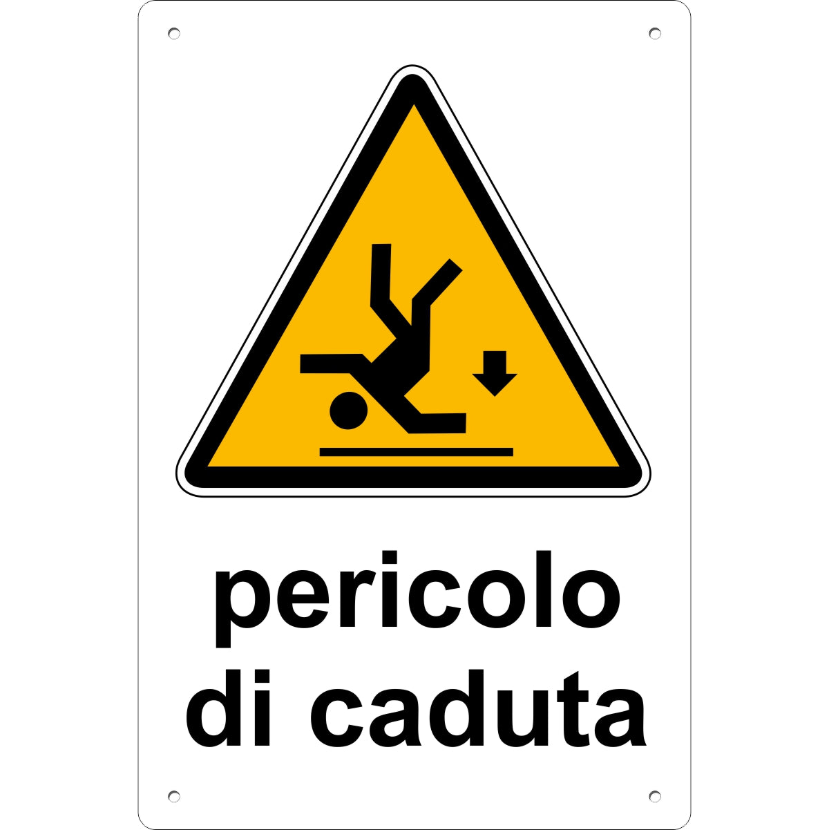 Pubblimania PERICOLO DI CADUTA Cartello in alluminio composito metallo 3 mm di spessore
