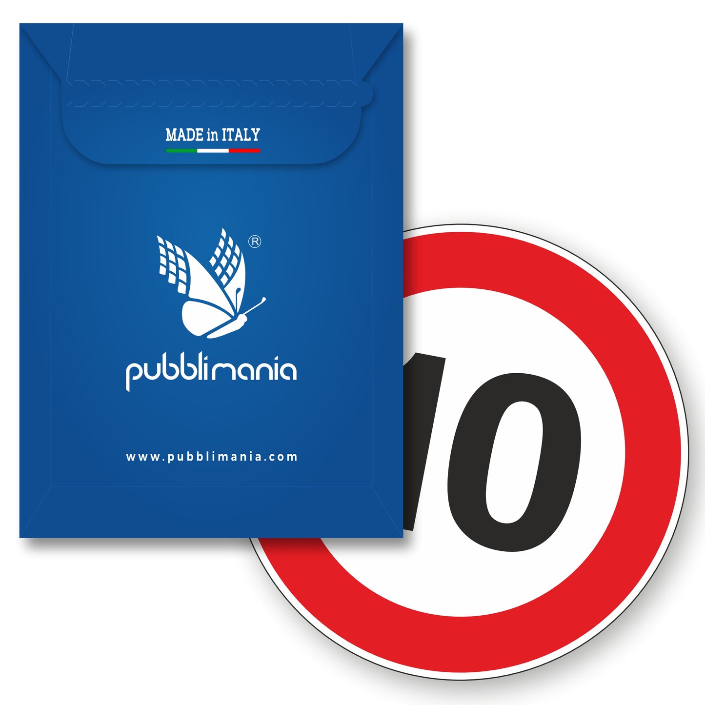 Pubblimania VELOCITA' MASSIMA PERSONALIZZATA, Cartello Rotondo per installazione a paletto.