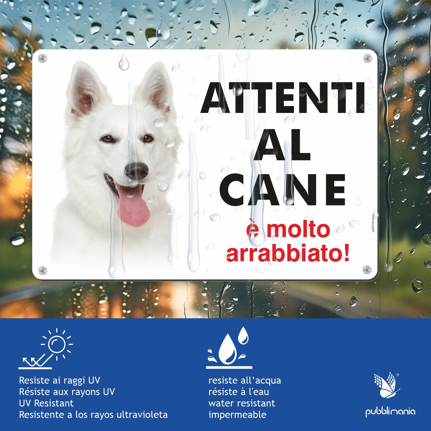 Pubblimania Cartello Attenti al Cane con la foto del tuo cane in alluminio per esterno