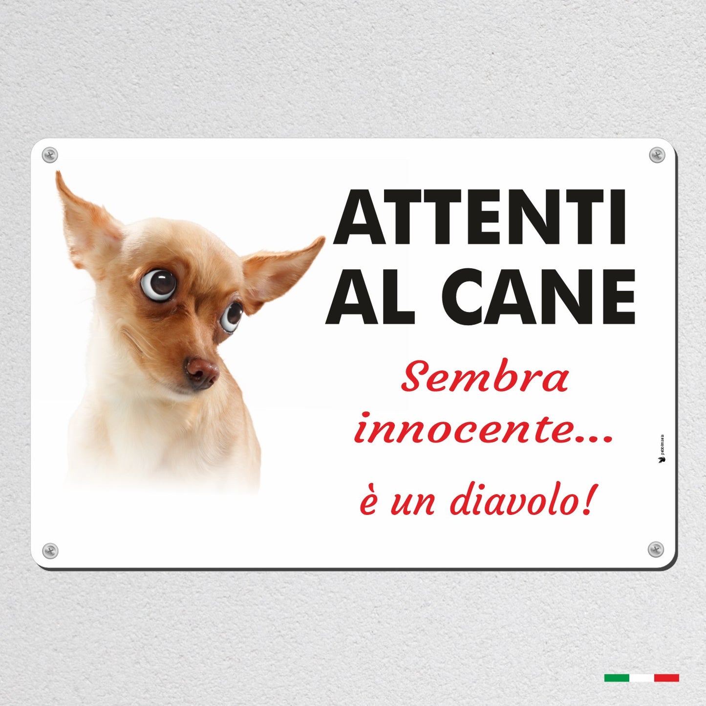 Pubblimania Cartello Attenti al Cane con la foto del tuo cane in alluminio per esterno