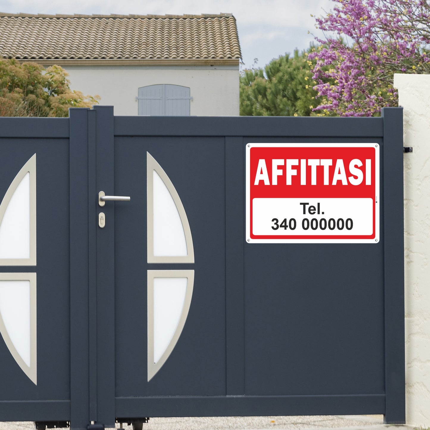 Pubblimania Cartello AFFITTASI PERSONALIZZATO in alluminio da 3 mm per esterno