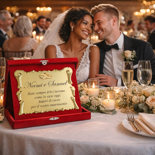 pubblimania cofanetto nozze matrimonio con pergamena oro regalo