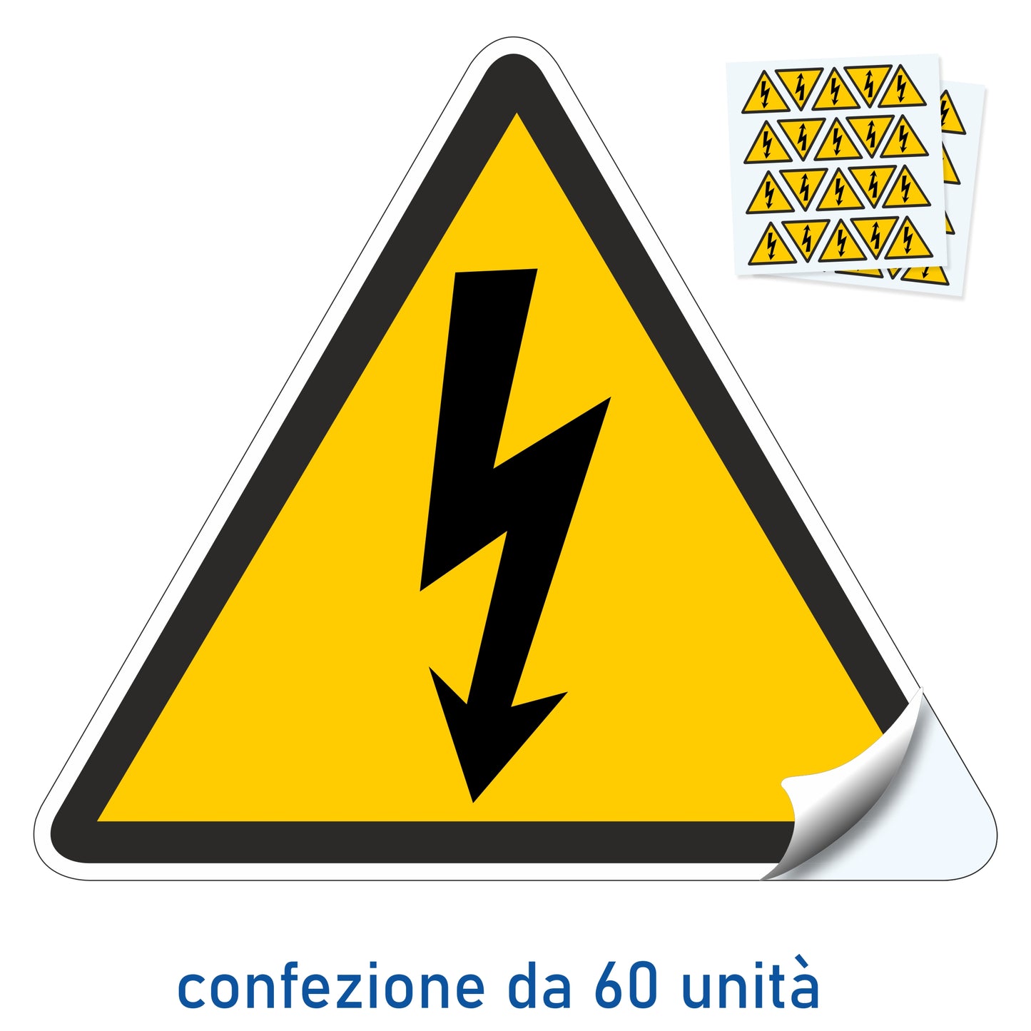 Pubblimania Warndreiecke zur Stromschlaggefahr. Druckbar für den Außenbereich (10 x 9 cm).