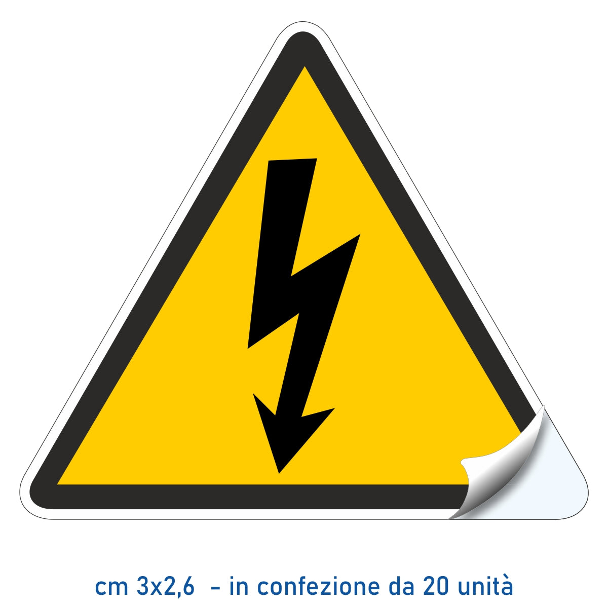 Autocollants triangulaires Pubblimania « DANGER ÉLECTRIQUE », risque de décharge électrique. Impression pour une durée externe et interne (2,6 cm x 3 cm).