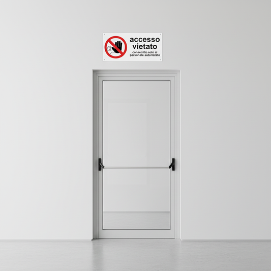 Cartello Accesso Vietato sopra porta pubblimania