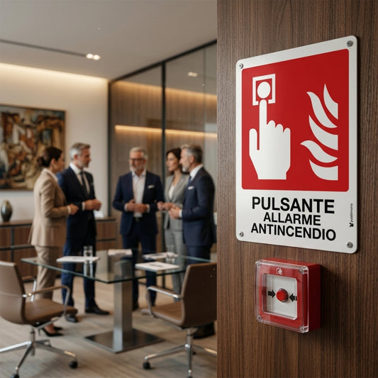 pubblimania-cartello allarme incendio ufficio