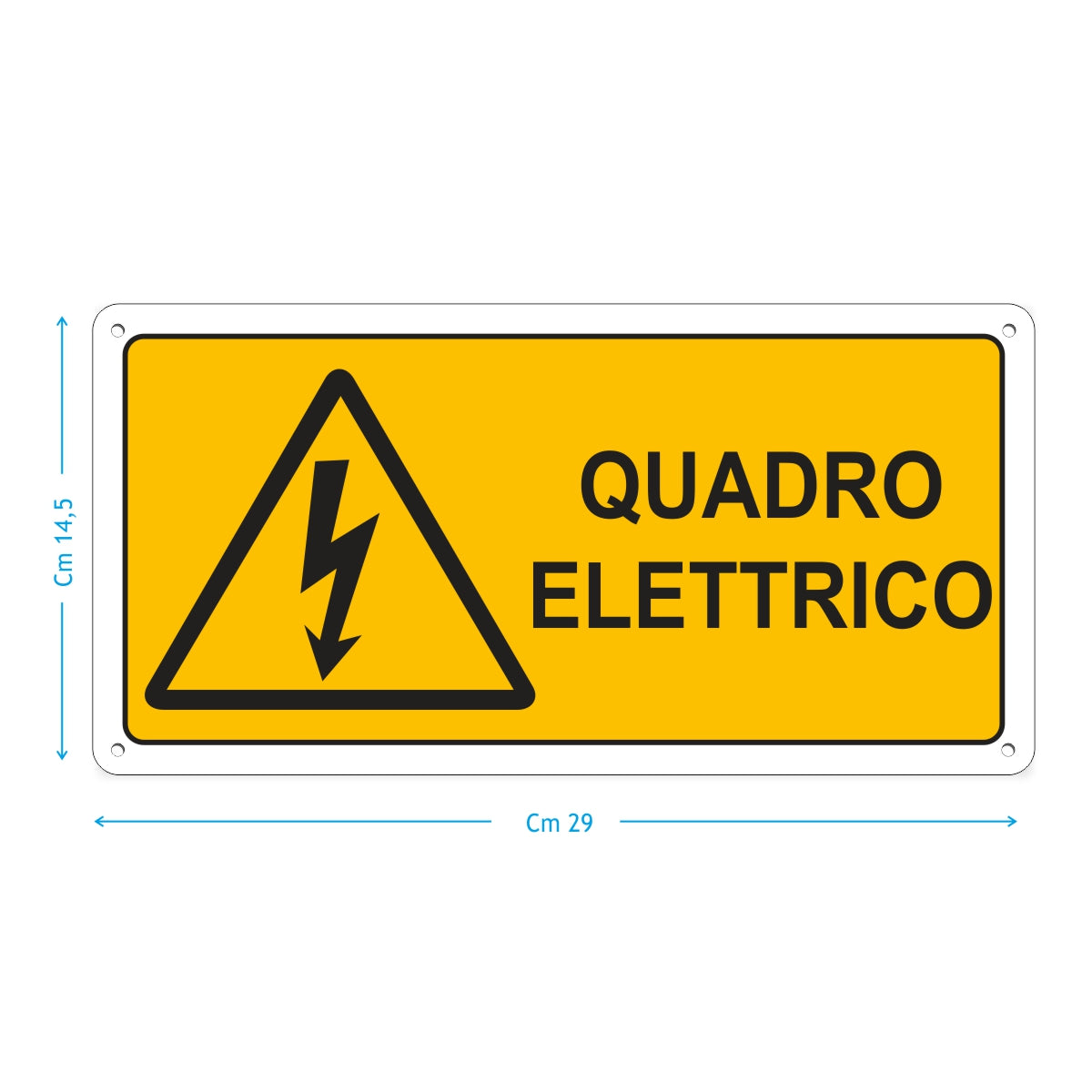 Pubblimania CARTELLO QUADRO ELETTRICO | in alluminio composito metallo 3 mm di spessore (Cm 29x14,5)