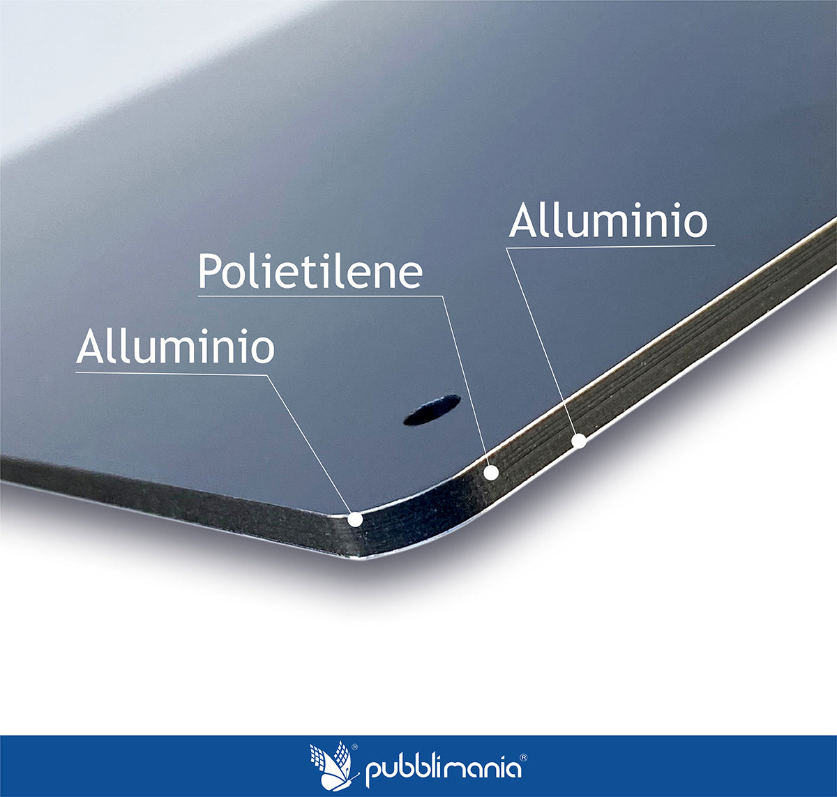 Pubblimania Höchstgeschwindigkeit 30 km/h. 3 mm dickes Aluminium-Außenschild.