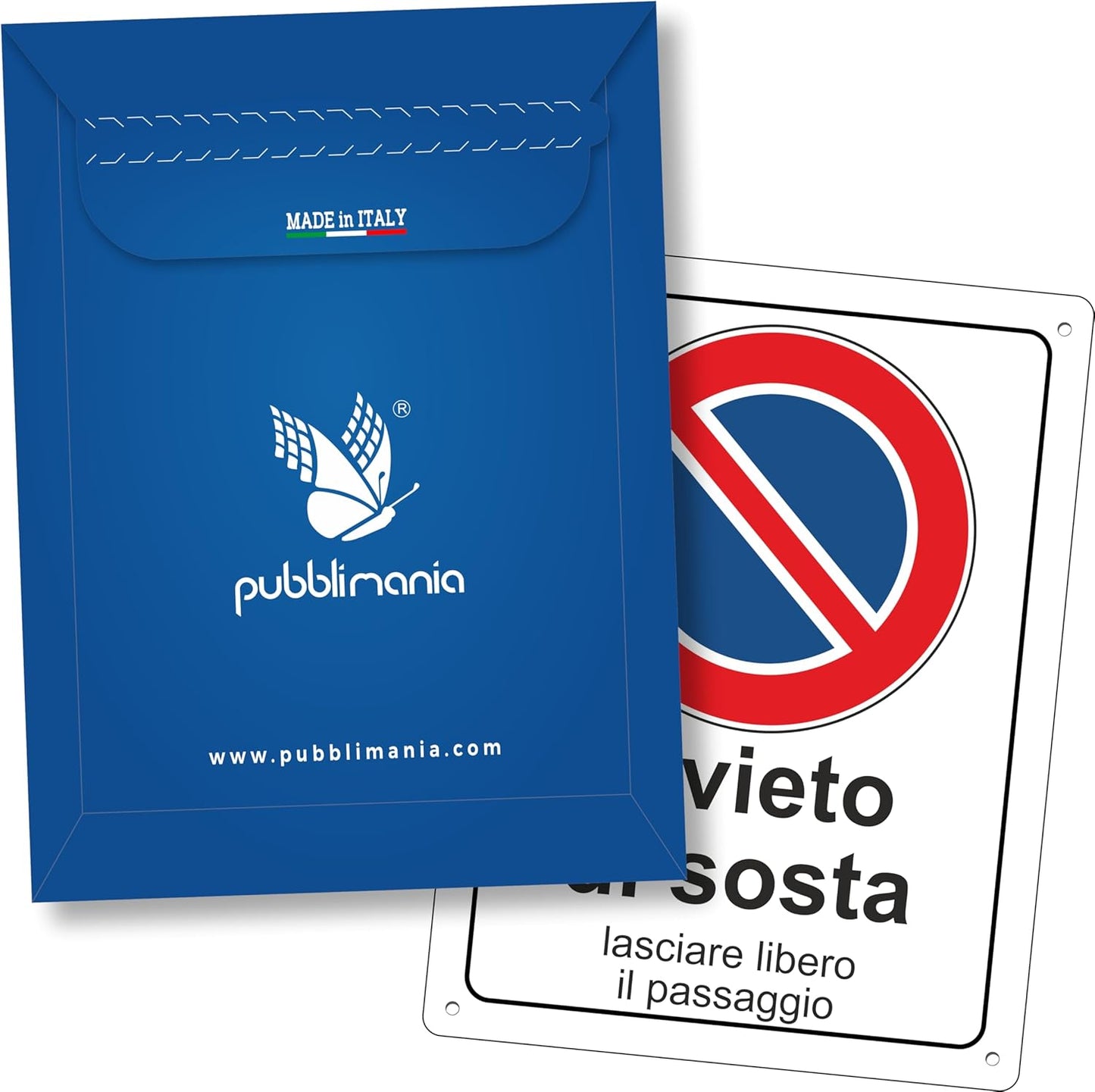 Pubblimania DIVIETO DI SOSTA Cartello di segnaletica stradale in Alluminio composito per esterno