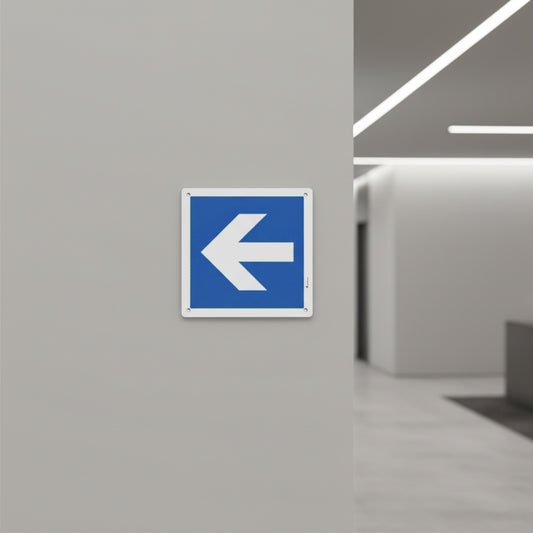 Pubblimania SORTIE DE SECOURS ESCALIER À GAUCHE | Panneau en aluminium composite de 3 mm d'épaisseur (29 x 14,5 cm)