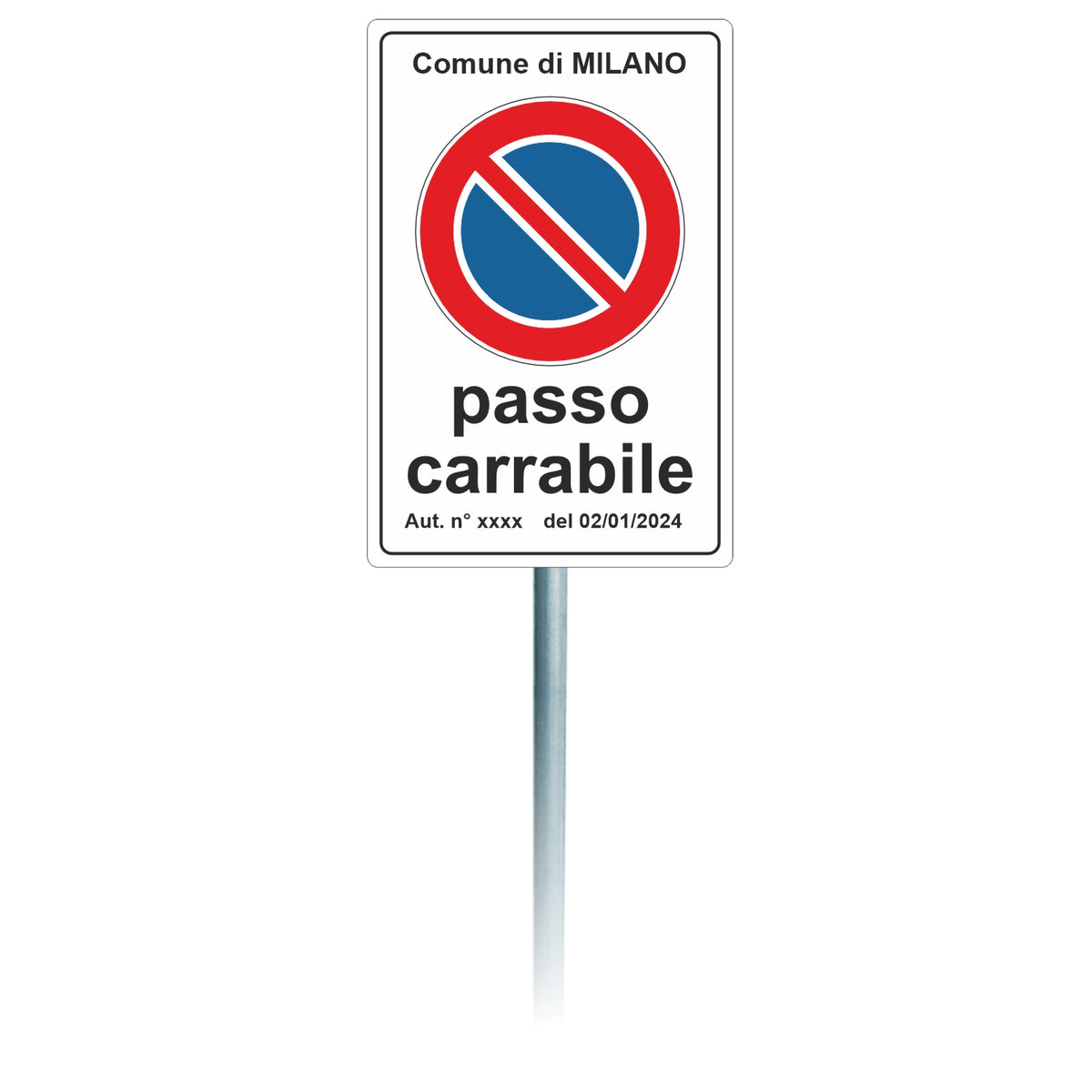 Pubblimania Cartello Passo Carrabile 40x60 con Staffe e Bulloni per Paletto