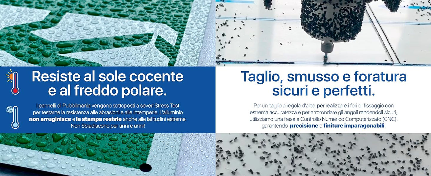 Pubblimania Privatparkplatz – Parkverbotsschild, Verkehrsschild aus Verbundaluminium für den Außenbereich