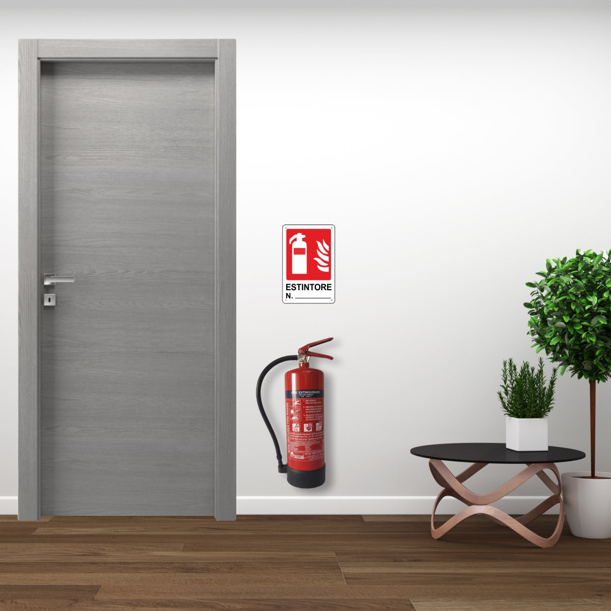 Pubblimania Cartello Estintore in Alluminio Composito 20x30 cm – Made in Italy