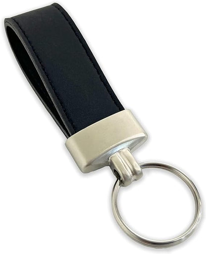 Pubblimania Portachiavi in ecopelle elegante con anello. Utile per le chiavi di casa, auto, moto, scooter, cancello. Leggero e molto resistente