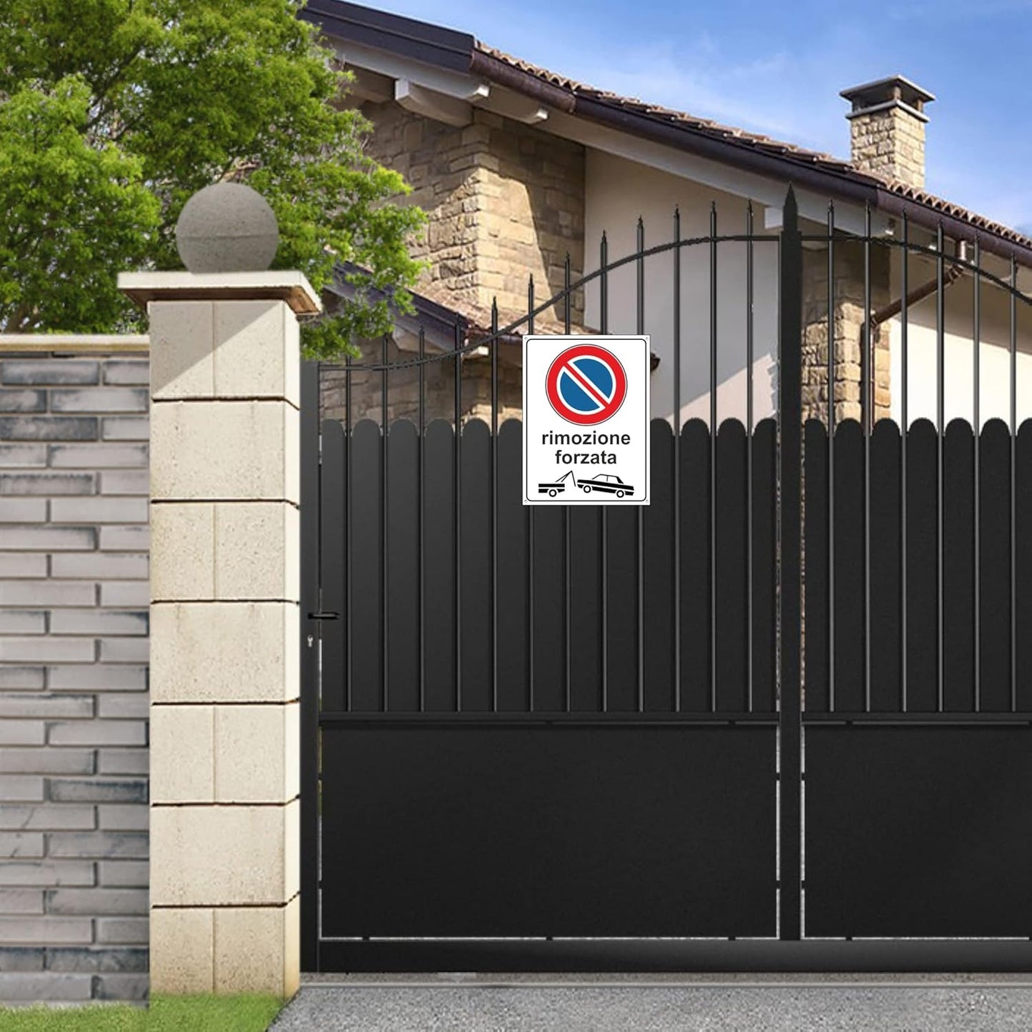 Pubblimania Cartello DIVIETO DI SOSTA RIMOZIONE FORZATA in alluminio da 3 mm