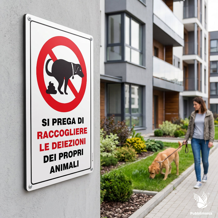 Cartello deiezioni canine vietato