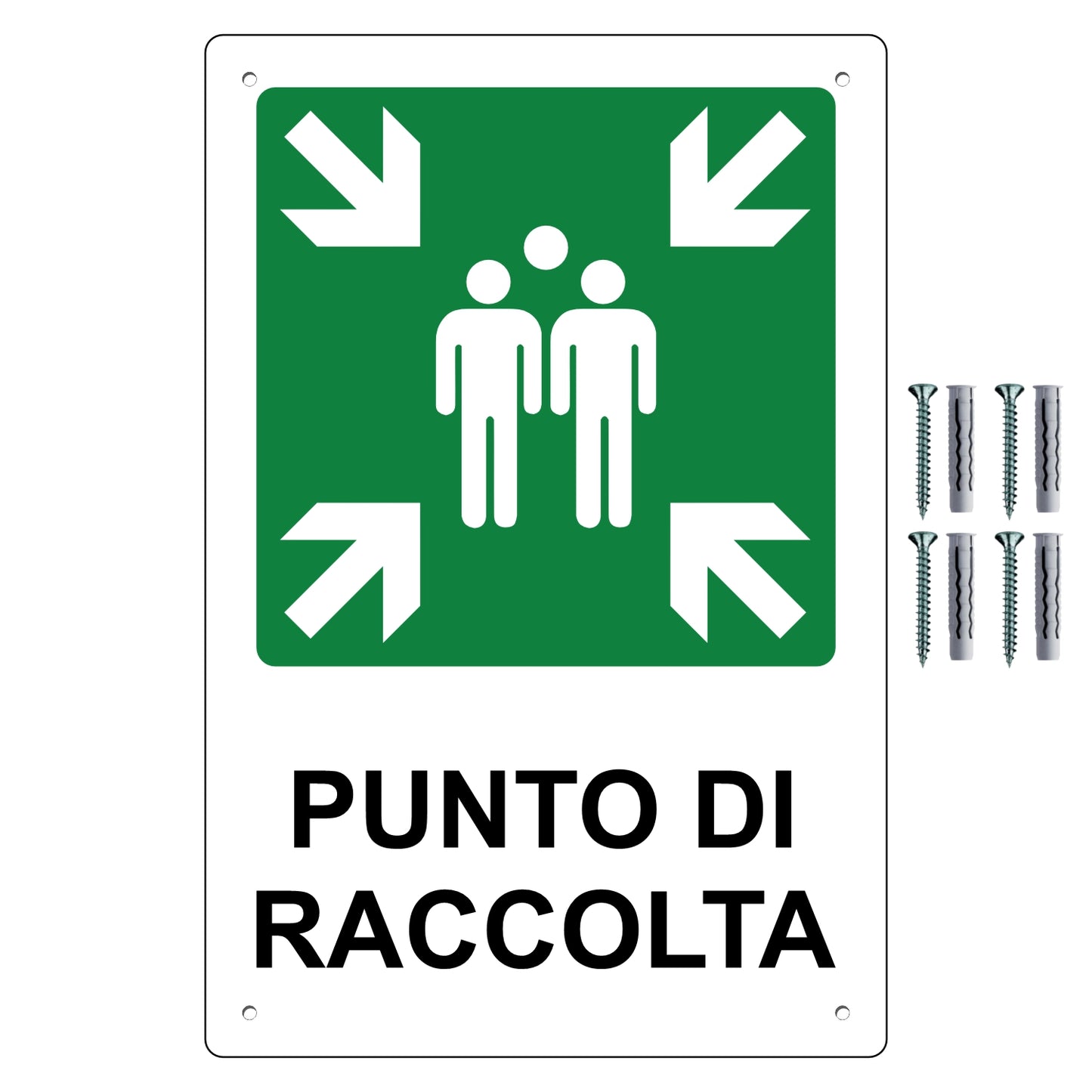 Pubblimania PUNTO DI RACCOLTA. Cartello in Alluminio rinforzato per esterno spessore 3 mm