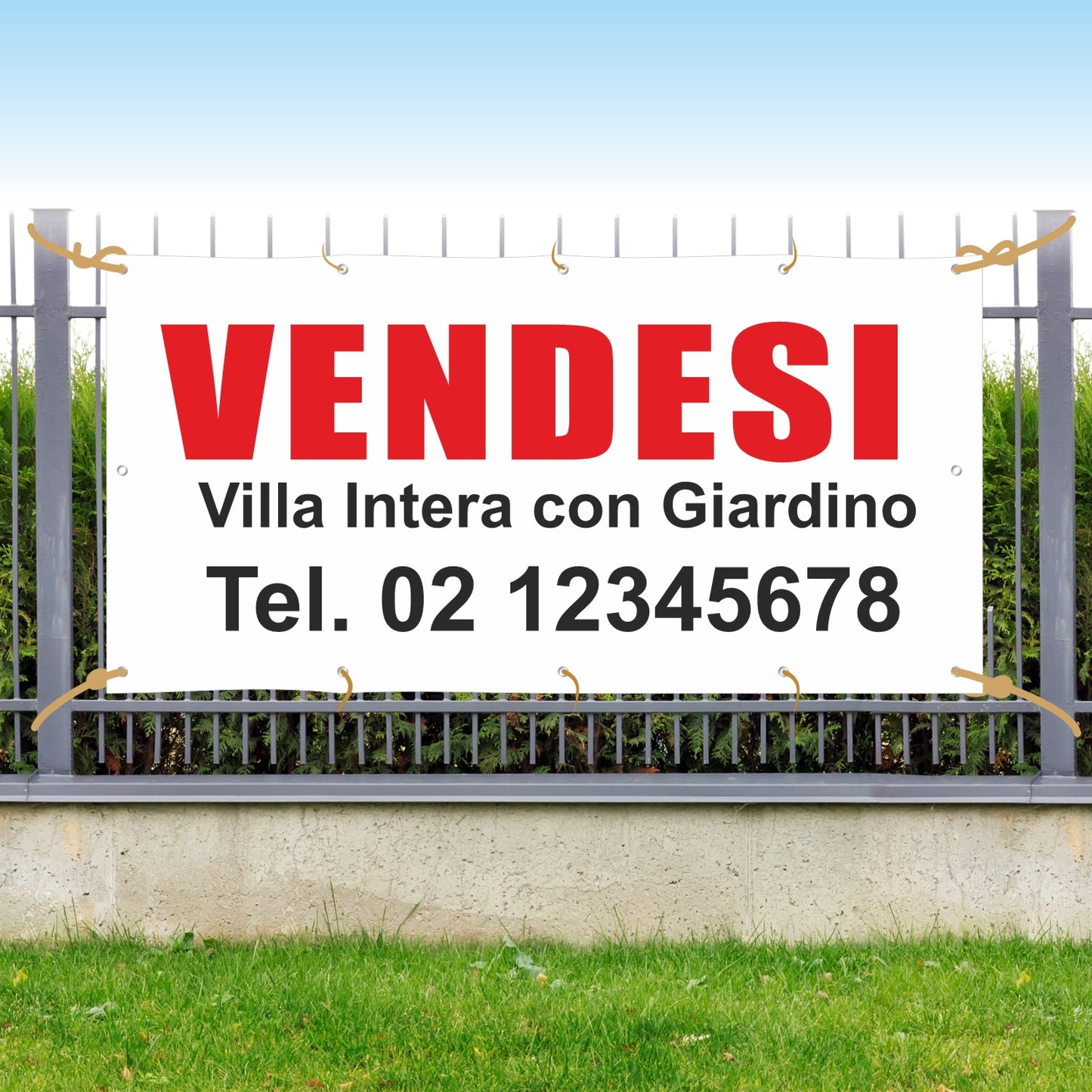 Pubblimania Striscione Vendesi Personalizzato. Banner  in PVC per esterno con occhielli