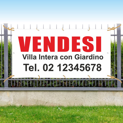 Pubblimania Striscione Vendesi Personalizzato. Banner  in PVC per esterno con occhielli