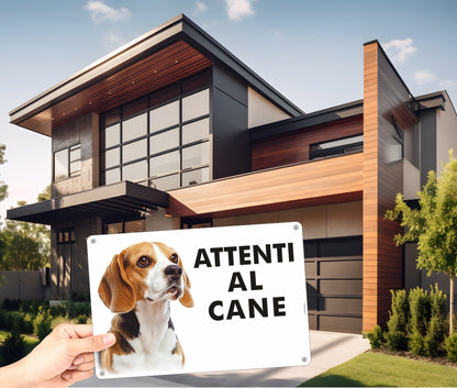 Pubblimania „Vorsicht vor dem Rottweiler“-Schild aus 3 mm starkem Aluminiumverbundmaterial