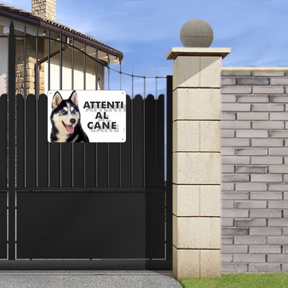 Pubblimania Cartello Attenti al Cane SYBERIAN HUSKY in alluminio composito da 3 mm