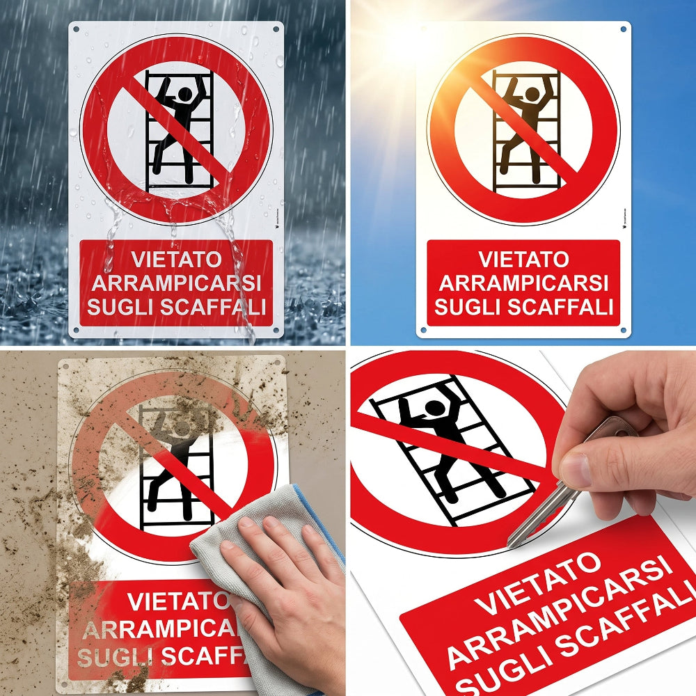 vietato arrampicarsi cartello dibond