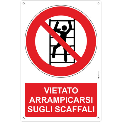 cartello vietato arrampicarsi sugli scaffali pubblimaia