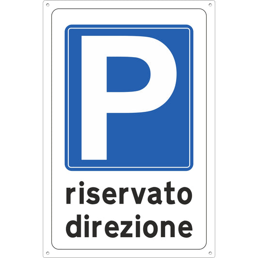 cartello parcheggio riservato direzione