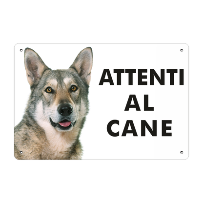 Pubblimania: Warnschild „Vorsicht vor dem Tschechoslowakischen Wolf“ aus 3 mm starkem Aluminiumverbundmaterial