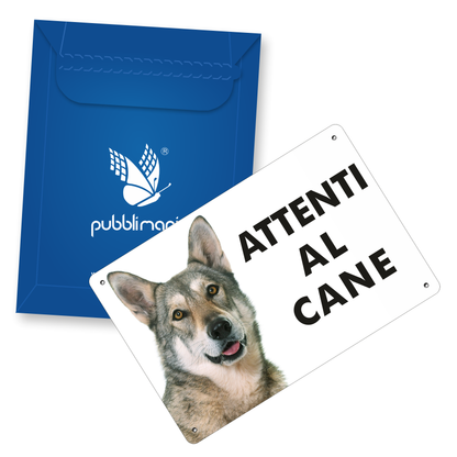 Pubblimania: Warnschild „Vorsicht vor dem Tschechoslowakischen Wolf“ aus 3 mm starkem Aluminiumverbundmaterial