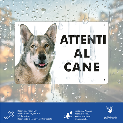 Pubblimania: Warnschild „Vorsicht vor dem Tschechoslowakischen Wolf“ aus 3 mm starkem Aluminiumverbundmaterial