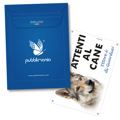 Pubblimania 3 mm Verbundaluminium-Schild „Vorsicht vor Hunden, trainierte Hunde“