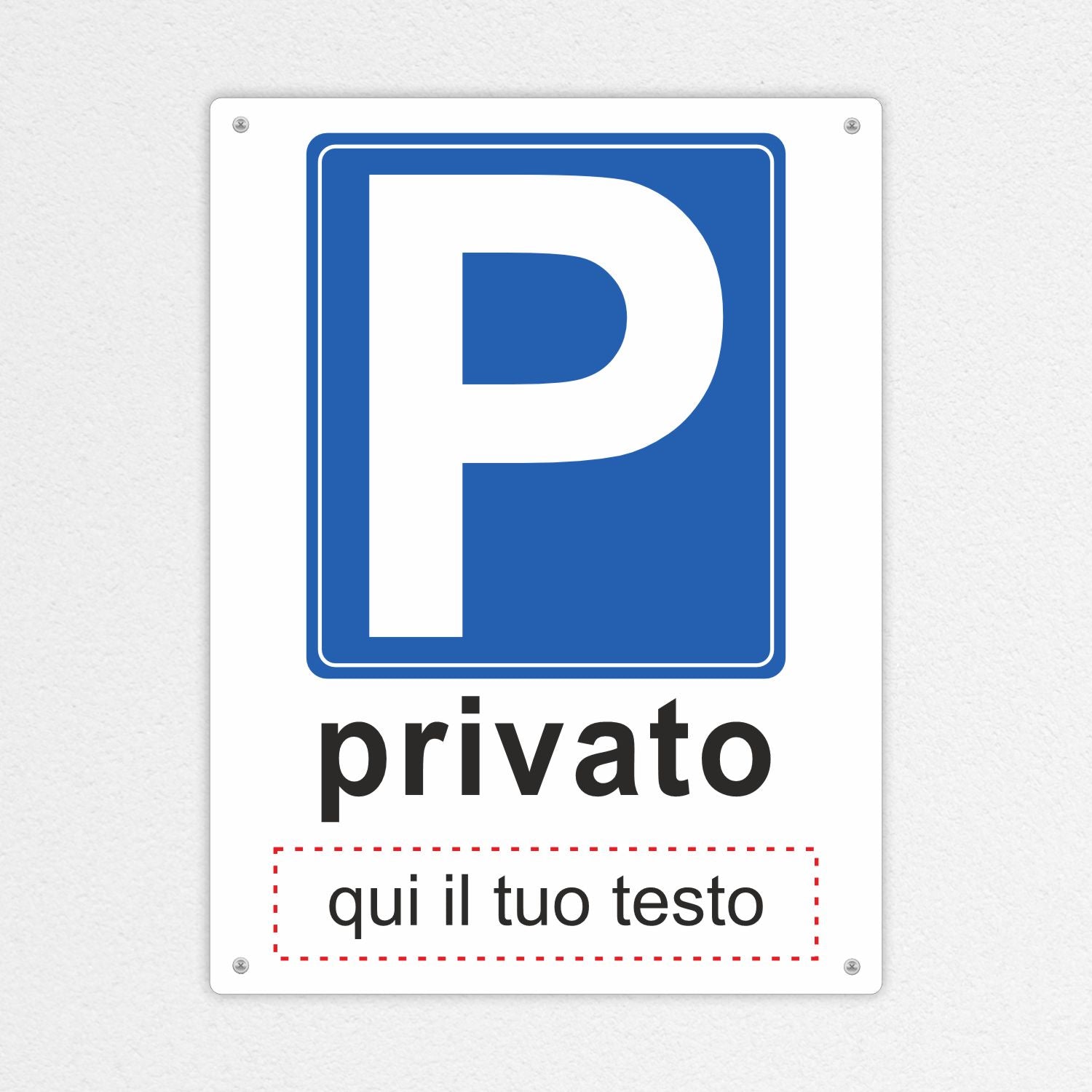 pubblimania parcheggio privato con personalizzazione online