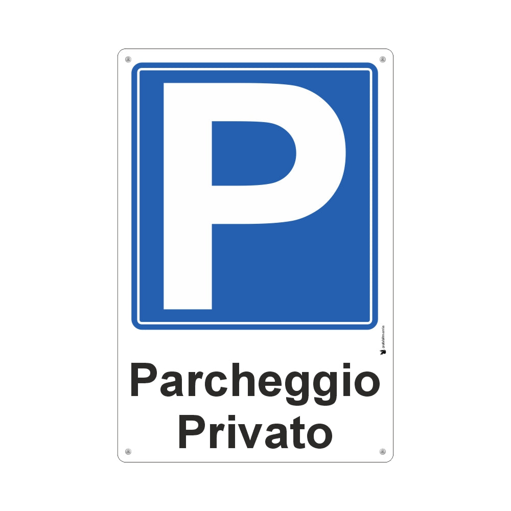 Cartello parcheggio privato in alluminio per condominio casa, villetta, ufficio