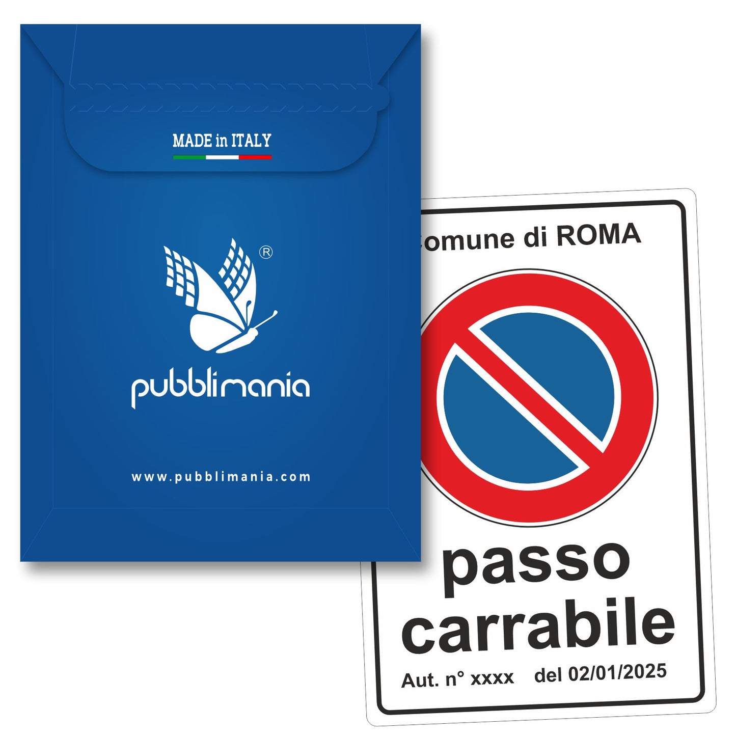 Cartello Passo Carrabile 40x60 con Staffe e Bulloni per Paletto | Pubblimania