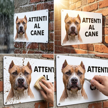 cartello pitbull attenti al cane resistente in alluminio metallo