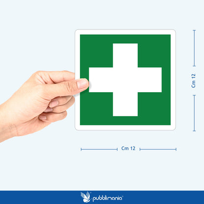 Pubblimania Set 4 Adesivi primo soccorso Cassetta di pronto soccorso