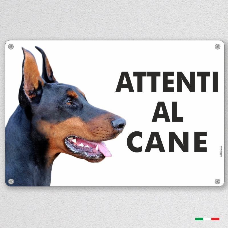 Pubblimania-Dobermann-cartello-ATTENTI-AL-CANE