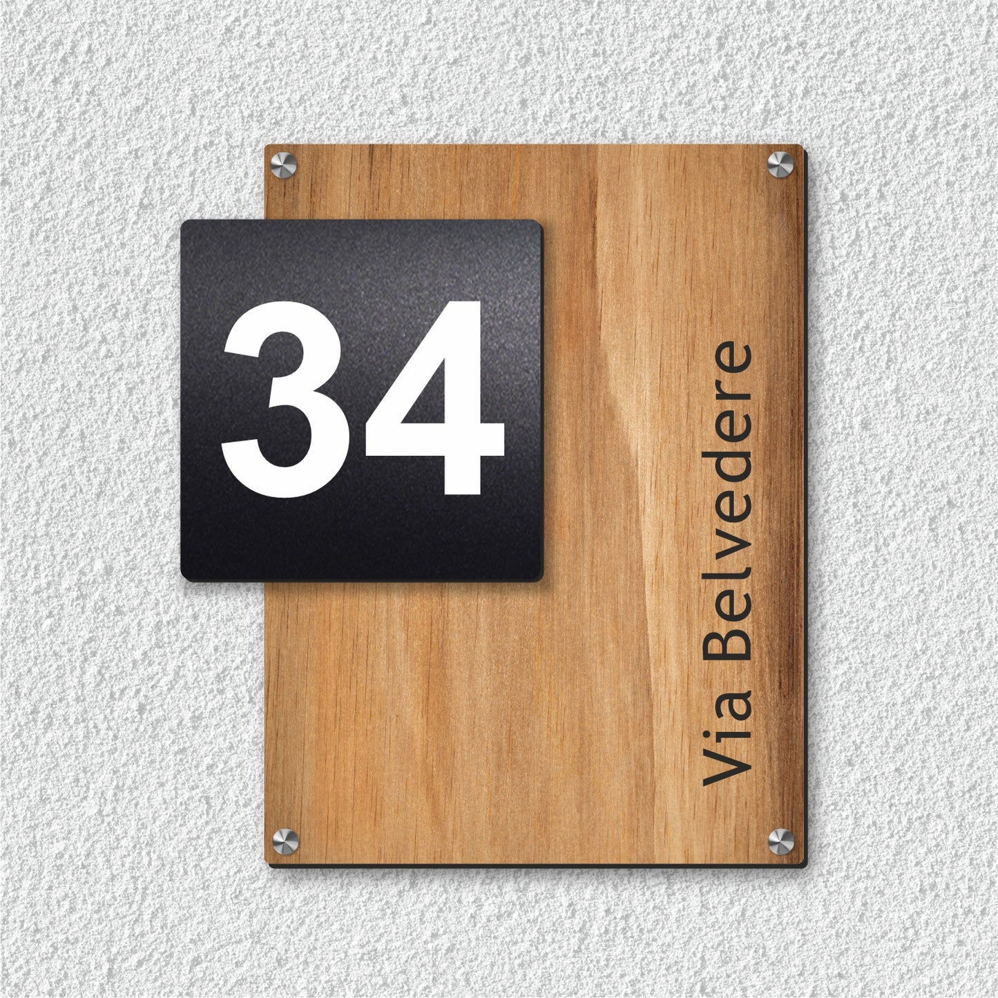 Pubblimania-Numero-Civico-Doppio-Spazzolato-legno-design-minimal-pubblimaniastore