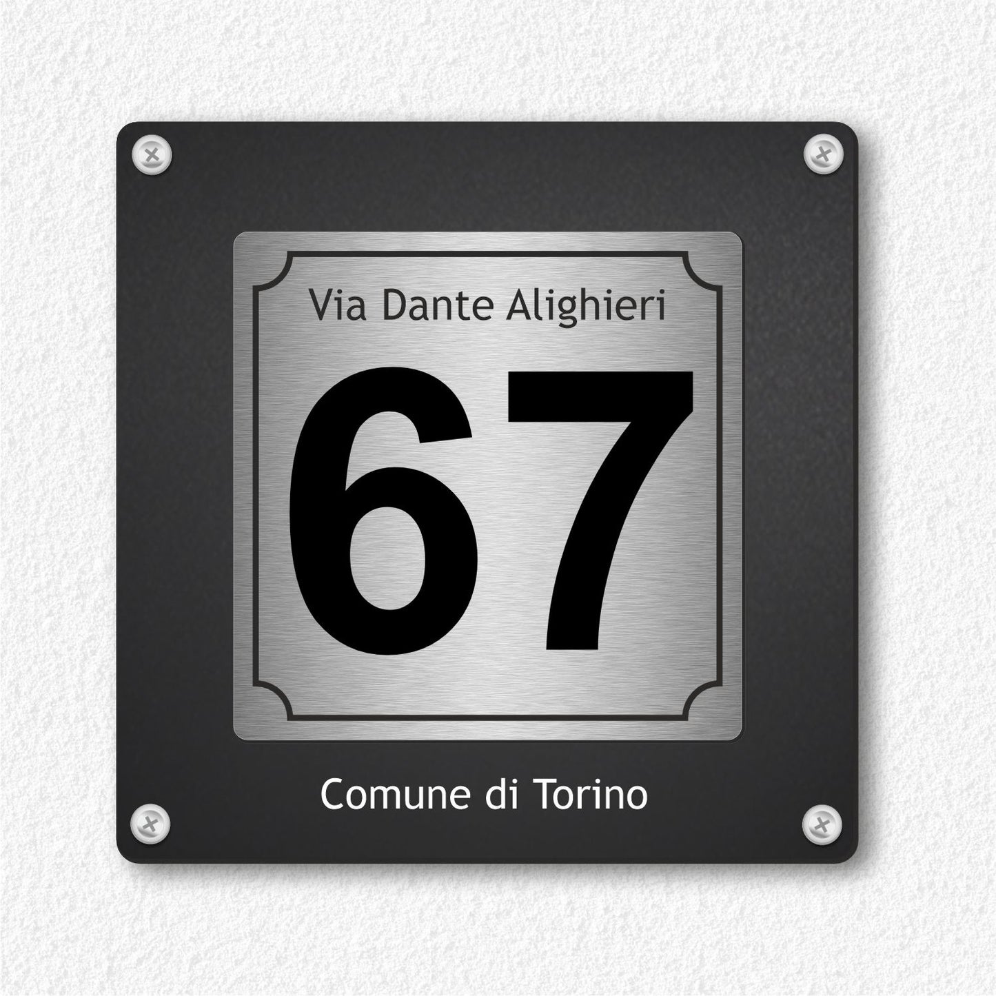 Pubblimania Numero Civico Personalizzato in Alluminio Antracite montagna - Made in Italy