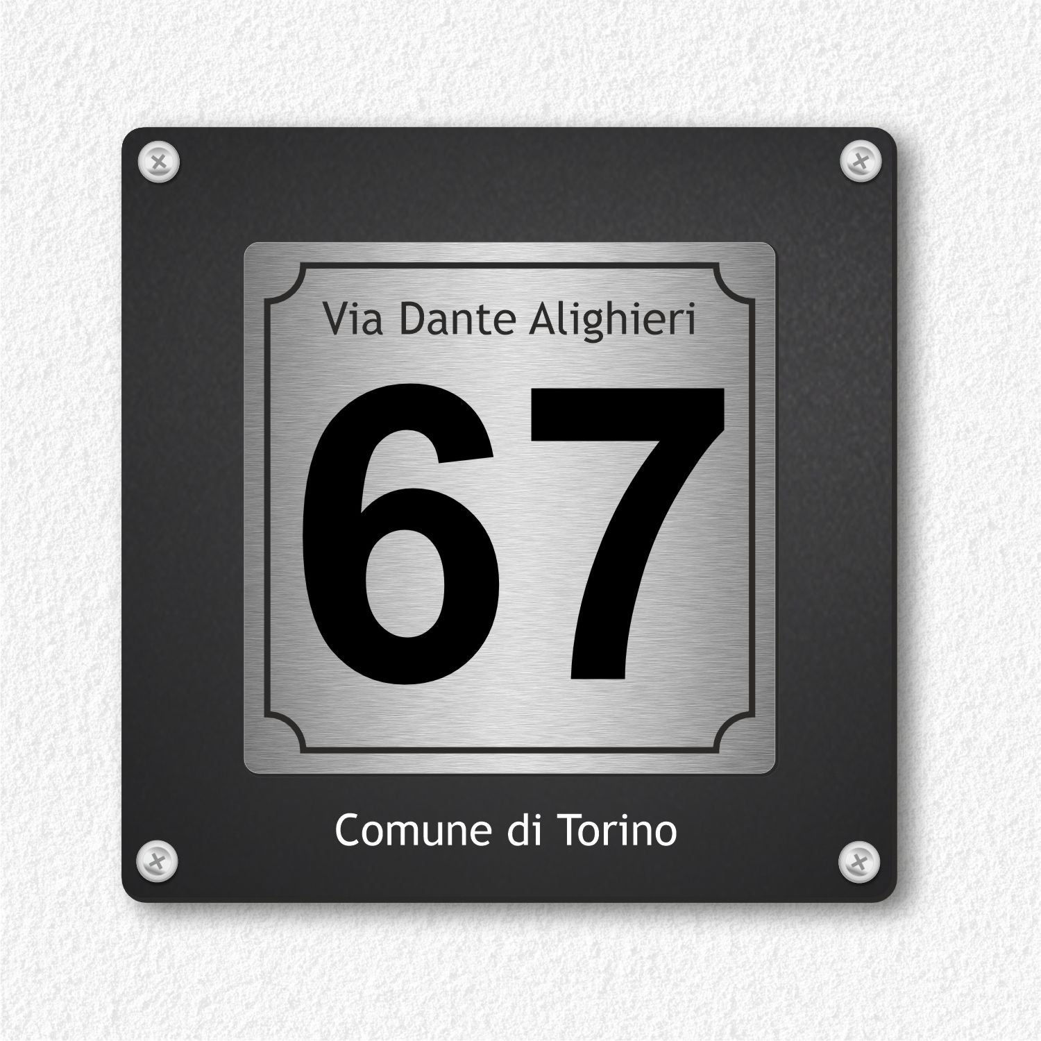 Pubblimania Numero Civico Personalizzato in Alluminio Antracite montagna - Made in Italy