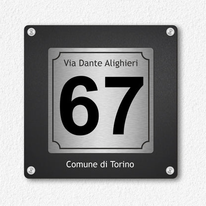 Pubblimania Numero Civico Personalizzato in Alluminio Antracite montagna - Made in Italy